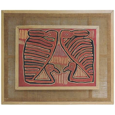 Vintage Framed Colorful Mola Textile at 1stDibs