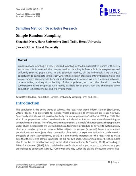 (PDF) Simple Random Sampling