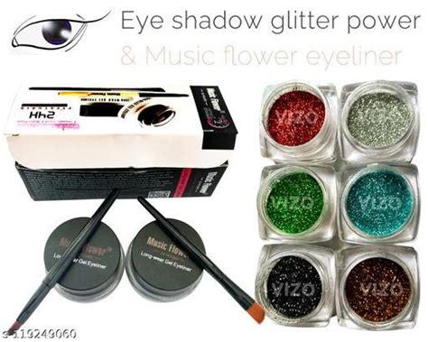 Glittering eye shadow glitter powder + Music flower gel eyeliner ...