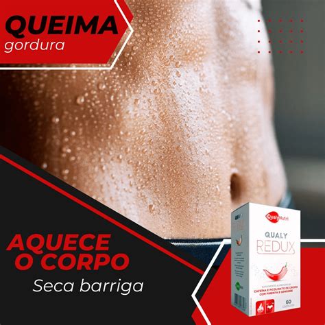 Melhor emagrecedor termogenico seca barriga lipo Qualy Redux 60caps – Sabor Nutri