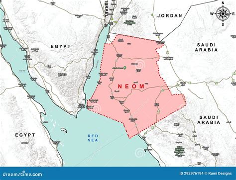 Neom City Tabuk Province Saudi Arabia Administrative Map Royalty-Free ...