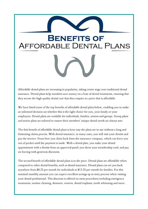 Benefits of Affordable Dental Plans by Avia Dental Plan - Issuu