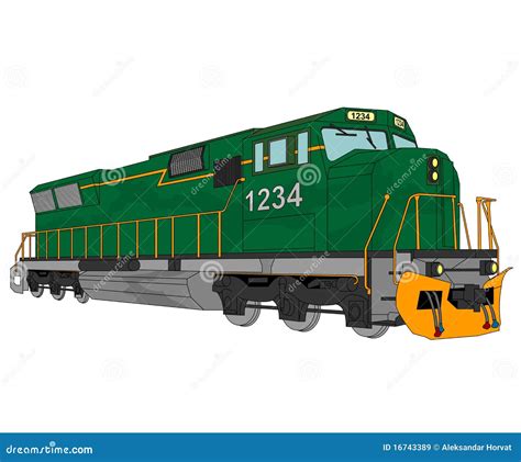 Diesel Locomotive Illustration Stock Vector - Illustration of transport, illustration: 16743389