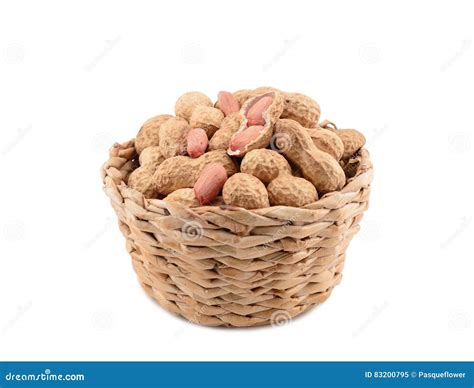 Peanuts in a Basket Isolated on White Stock Image - Image of seed, peanuts: 83200795