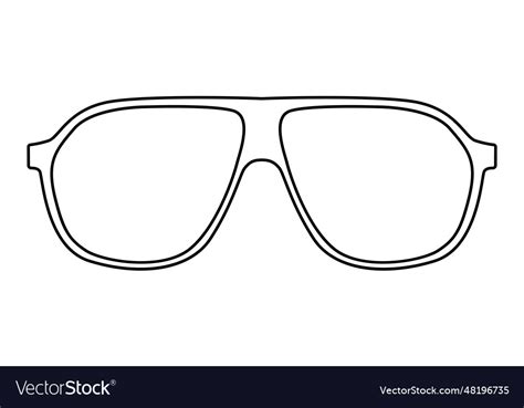 Solid aviator frame glasses fashion accessory Vector Image