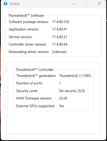 [T480s] Are my thunderbolt controller firmware and software versions ...