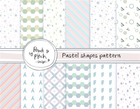 Digital Papers Pastel Color Paper Pack Pastel Shapes | Etsy