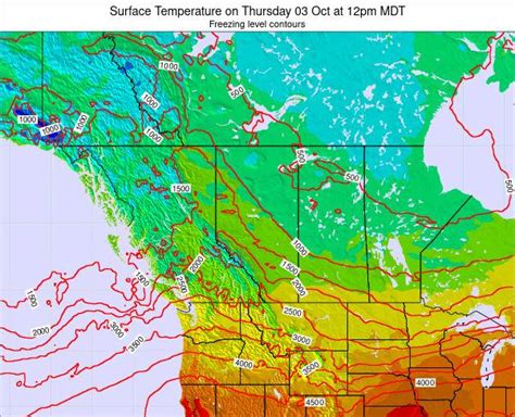 Alberta Surface Temperature on Saturday 12 Aug at 6pm MDT