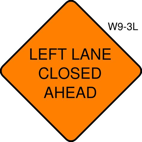 Left Lane Closed Ahead Clip Art at Clker.com - vector clip art online, royalty free & public domain