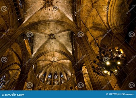 Interior Cathedral Barcelona Editorial Stock Photo - Image of cathedral ...