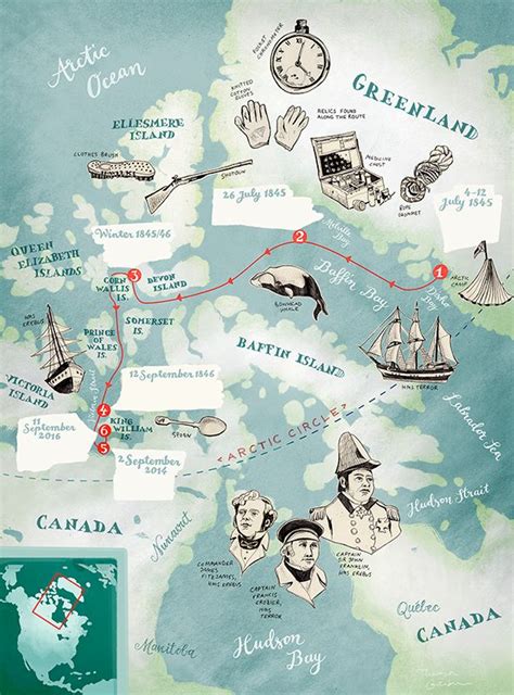 Arctic illustrated map for BBC World Histories Magazine by Theresa ...