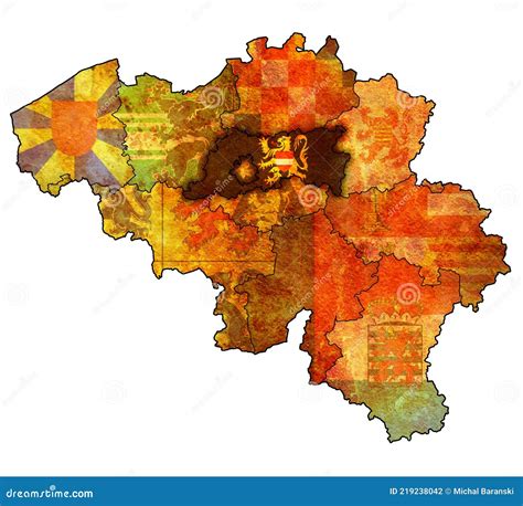 Flemish Brabant on Map of Belgium Stock Illustration - Illustration of ...