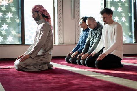 Premium Photo | Muslim praying inside beautiful mosque