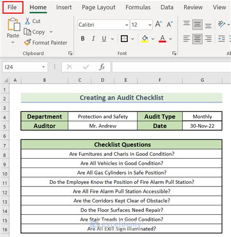 How to Create an Audit Checklist in Excel (With Easy Steps)