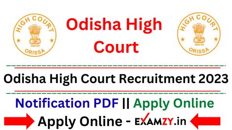 Odisha High Court Recruitment 2023 Notification Released for ASO & Steno Apply Online » EXAMZY