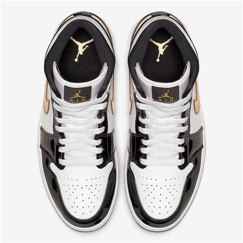 Air Jordan 1 Mid Patent Leather Releasing in Black and Gold | SBD