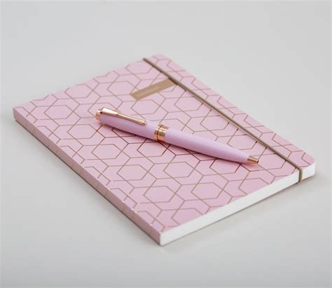 Pink Notebook and Pen Set by Matilda Myres | Tangible Stationery