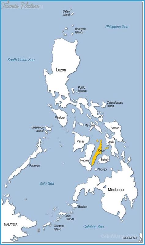 Cebu Philippines Map - TravelsFinders.Com