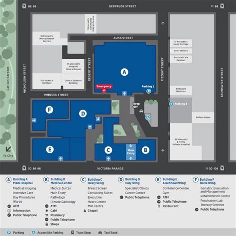 Map of St Vincent's hospital Melbourne - St Vincent's hospital Melbourne map (Australia)