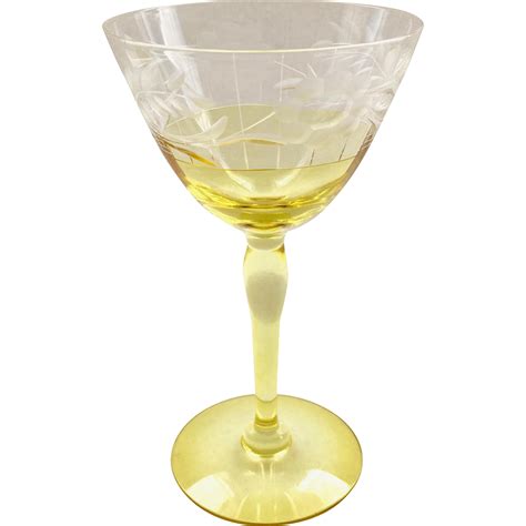 Westmoreland Design 229 Marigold Yellow Stain Wine Goblet | Antique stemware, Vintage dishware ...