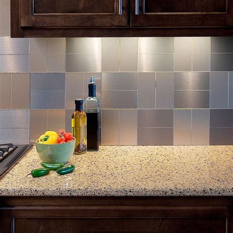 Brushed Stainless Steel Backsplash Sheets