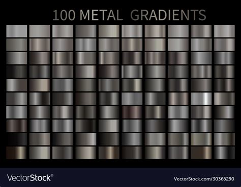 Metal gradient color set metallic chrome Vector Image