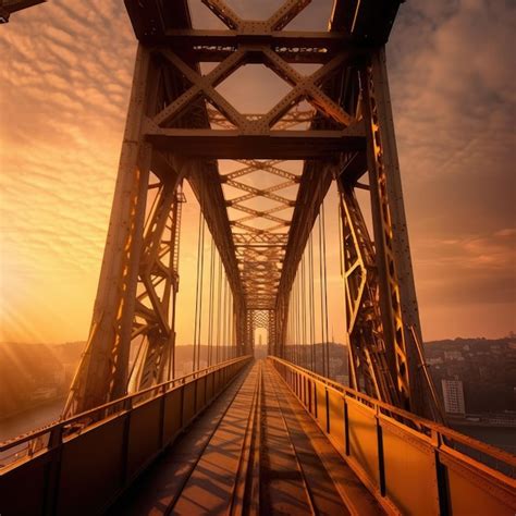 Premium AI Image | sunset on the brooklyn bridge