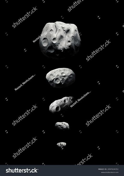 Comparison Sizes Largest Asteroids Solar System Stock Illustration ...