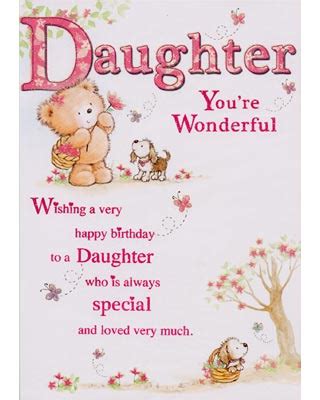 Daughter Birthday Cards : B1124 - Birthday Card - a birthday wish for a ...