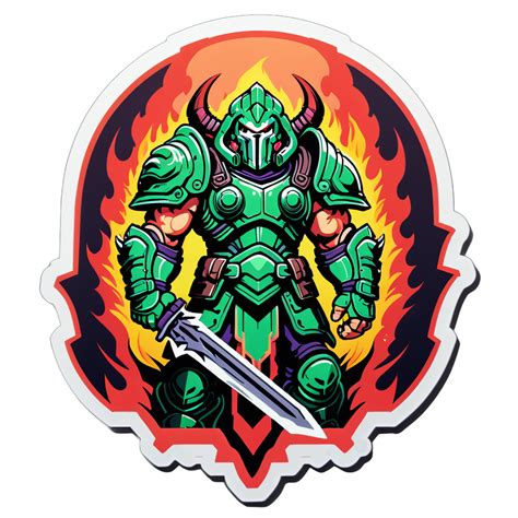 I made an AI sticker of doom warrior