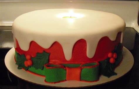 Red Candle Cake design | Christmas cake designs, Christmas cake ...