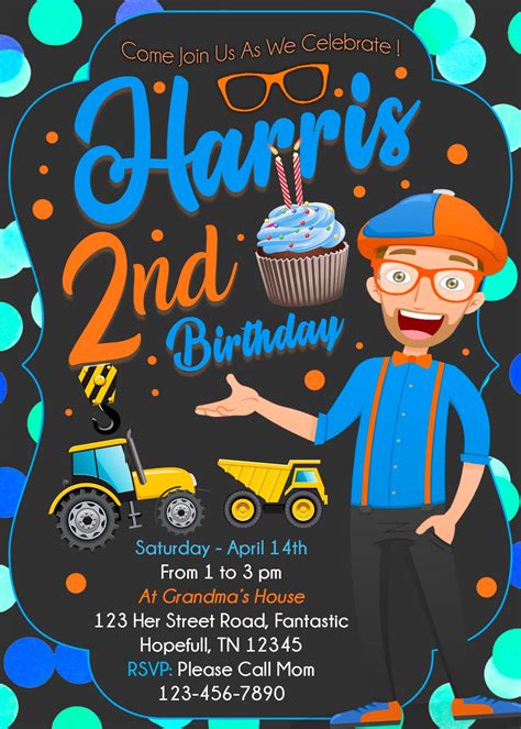 Blippi Birthday Party Invitation | Charming Invite