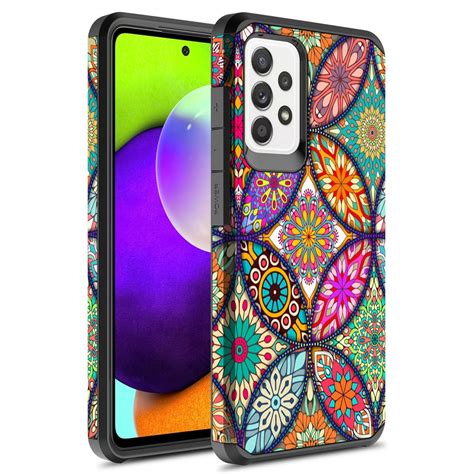 Samsung Galaxy A52 5G Case, Rosebono Slim Hybrid Shockproof Hard Cover Graphic Fashion Colorful ...