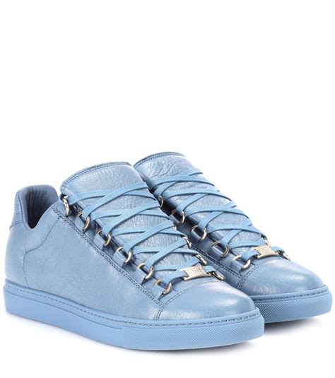 Lyst - Balenciaga Arena Leather Sneakers in Blue