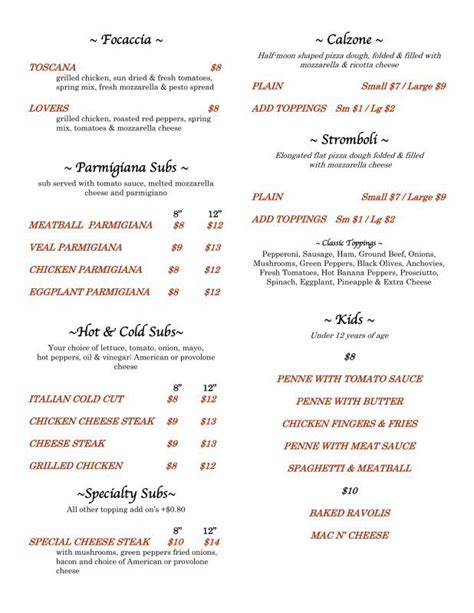 Menu - Il Basilico Trattoria