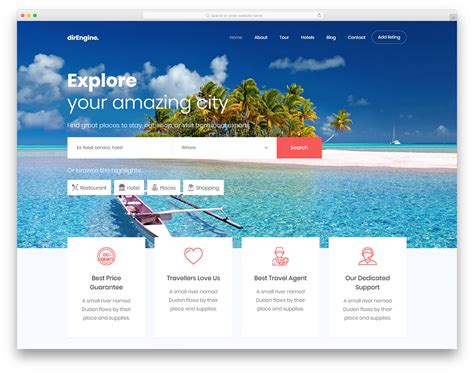 Direngine - Best Tourism Website Template 2025 - Colorlib