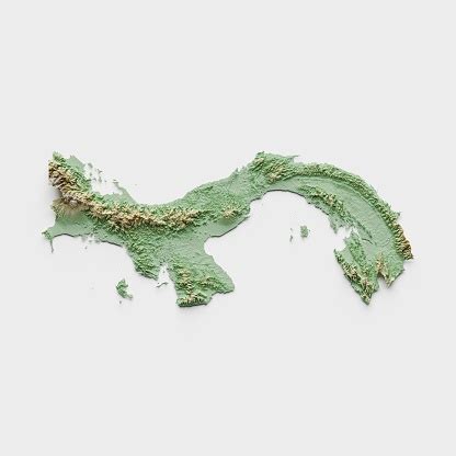 Panama Topographic Relief Map 3d Render Stock Photo - Download Image Now - Panama, Map, Three ...