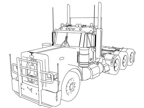 Semi Truck Line Drawing at GetDrawings | Free download