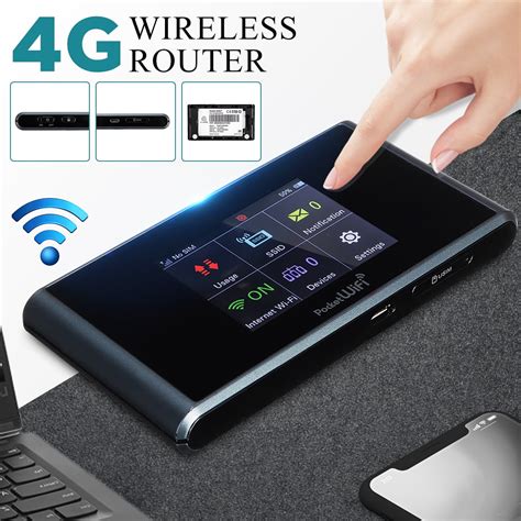 Portable 4G Wifi Router Mobile Hotspot Wireless Router Support SIM Card 150Mbps Modem for Home ...