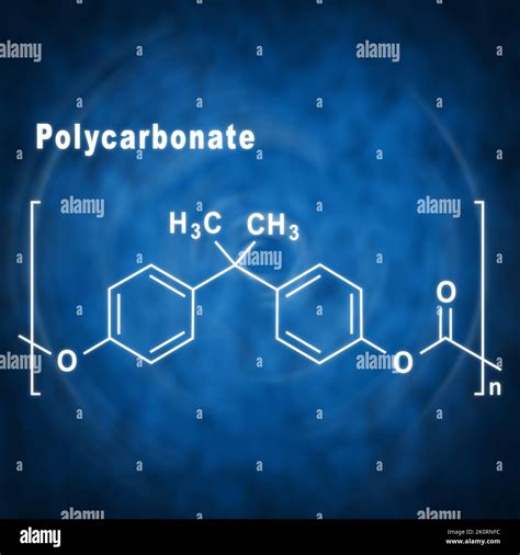 Polycarbonate PC, Structural chemical formula on a blue background Stock Photo - Alamy