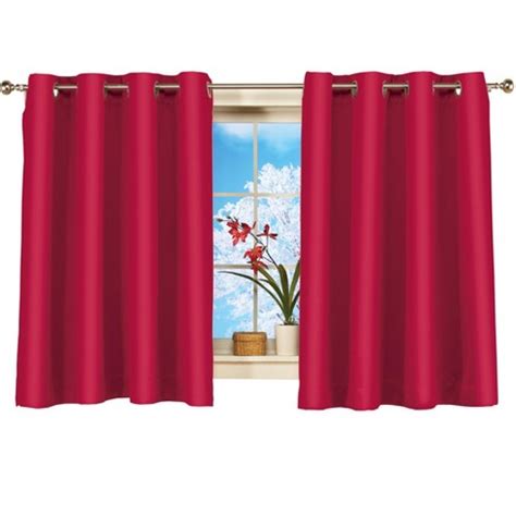 Collections Etc Short Blackout Window Curtain Panel With Easy Open ...