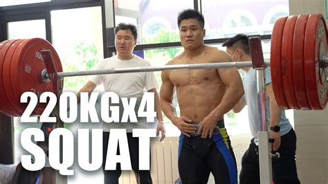 LU Xiaojun 220kgx4 Squat Session | 2020 AWC in Tashkent - YouTube