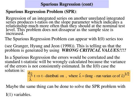 PPT - Spurious Regression and Simple Cointegration PowerPoint Presentation - ID:643926