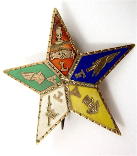 Antique 10k Gold Enameled Order of The Eastern Star Pin OES - Estate Jewelry | Eastern star ...