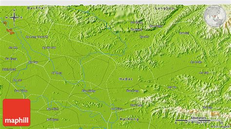 Physical 3D Map of Bắc Ninh