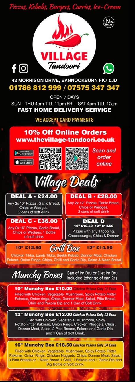 New Updated Menu for... - Village tandoori takeaway Stirling