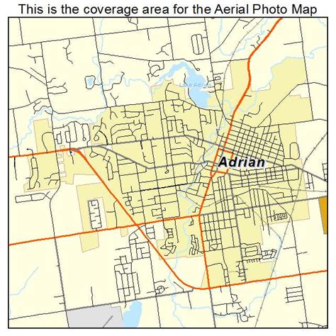 Aerial Photography Map of Adrian, MI Michigan