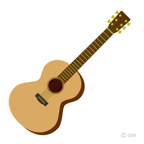 Cute Acoustic Guitar Clip Art Free PNG Image｜Illustoon