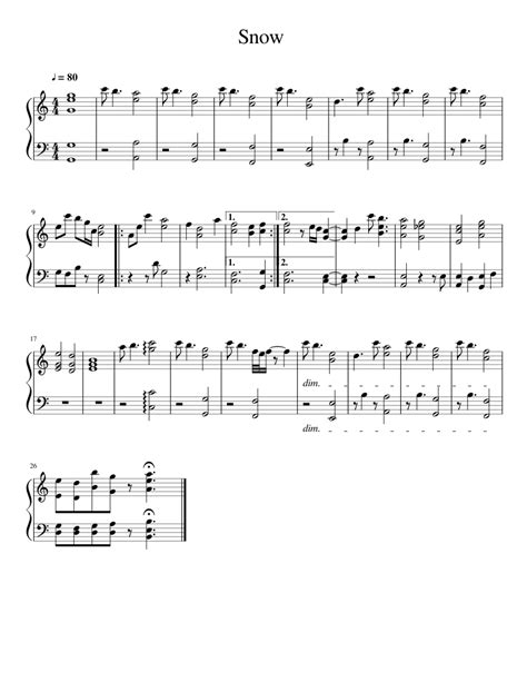 Snow Sheet music for Piano (Solo) | Musescore.com