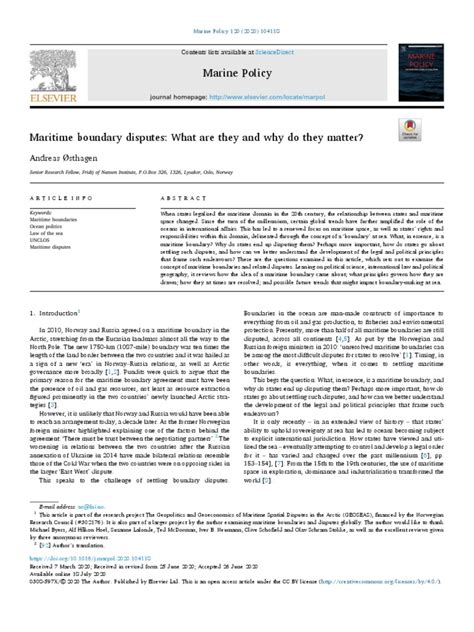 Maritime Boundary Disputes What Are They and Why D | PDF | Territorial ...